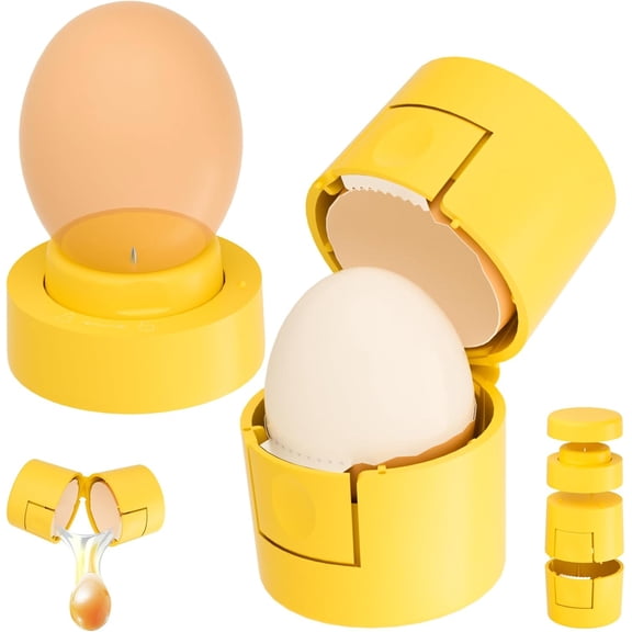 Upgraded 2 in 1 Egg Shell Opener, Hard Boiled Egg Peeler Cracker with Piercer, Cute Egg Separator for Raw Eggs, Home Kitchen Gadgets Tool, 1 Pack