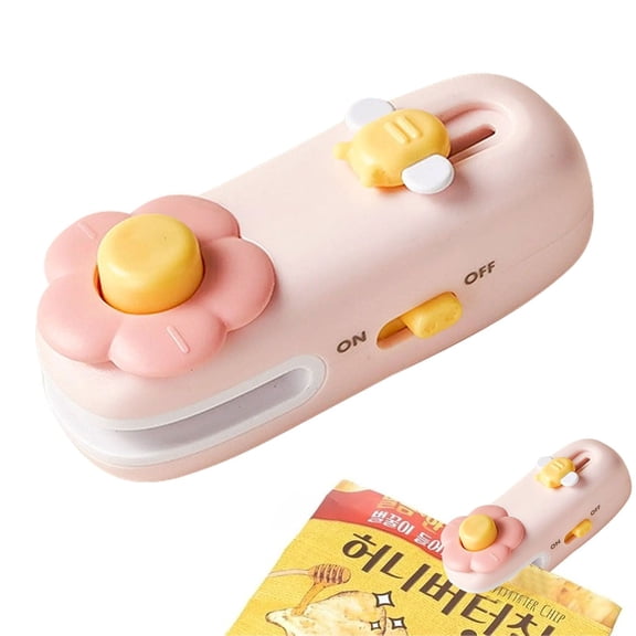 Upgraded 2-in-1 Mini Bag Sealer USB-C Rechargeable, Handheld Heat Sealer & Cutter for Snacks, Chips, Plastic Food Storage, Portable Bag Resealer