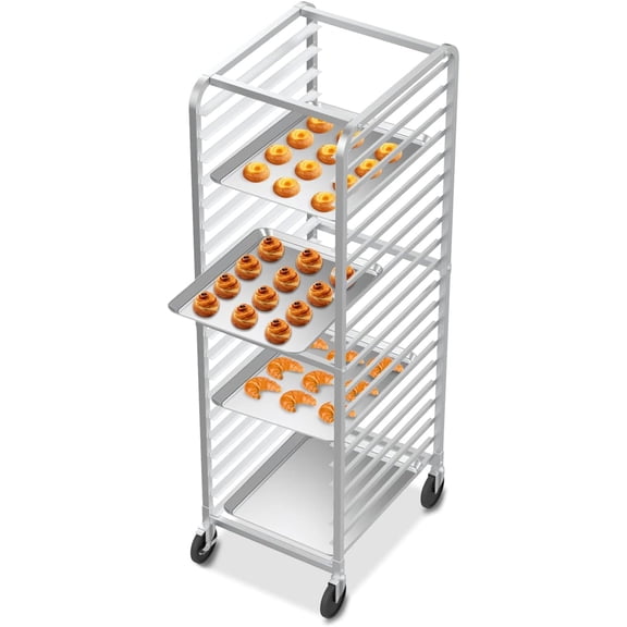 Upgraded 20-Tier Full/Half Sheet Pan Rack, Bakery Rack, Speed Rack, Bakers Rack with Lockable Wheels for Commercial Kitchen, Restaurant, Cafeteria, Dessert Shop, 68.5"H