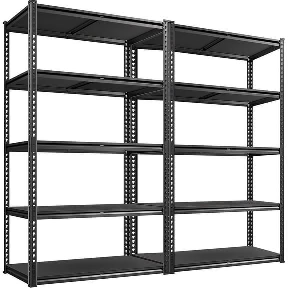 Upgraded 2020LBS Garage Shelving Units, 72" H Double Veneer Shelf Board for Waterproof and Anti-scratch, 5-Tier Storage Shelves Heavy Duty,Adjustable Metal Rack for Kitchen, Basement, Warehouse, 2PCS