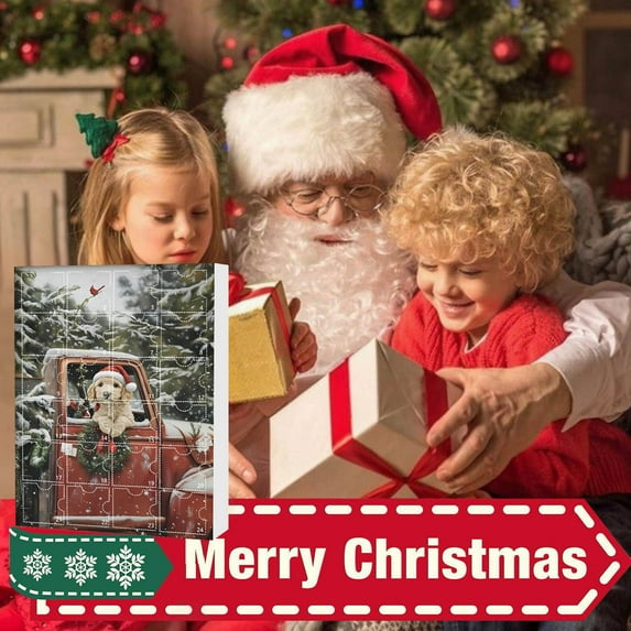 Upgraded 2025 Christmas Pet Dog Advent Calendar Christmas Tree Decoration Acrylic Pendant G