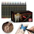 thumbnail image 1 of Temporary Tattooss Pen Detachable Tattooss Body Marker Temporary Tattooss Body Painting Marker 15*2ml, 1 of 8