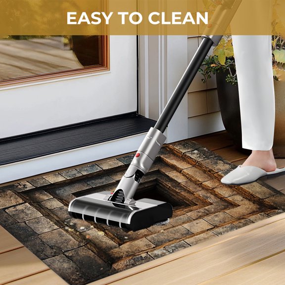 Upgraded 23.62x15.75 Inches Carpet Stereoscopic Visual Effect Entrance Door Mat Household Absorbent Nonslip Foot Mat Dirt Proof Mat Bathroom Nonslip X