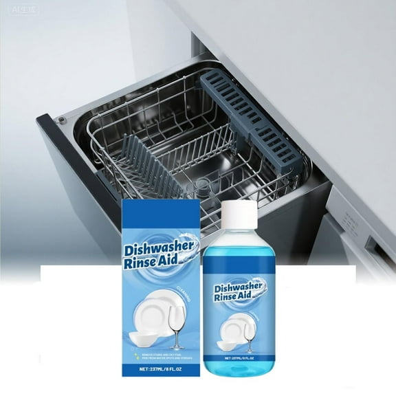 Upgraded 237ml Dishwasher Rinse Aid - Home Dishwasher Cleaner For Oil And Stain Removal Enhances Shine