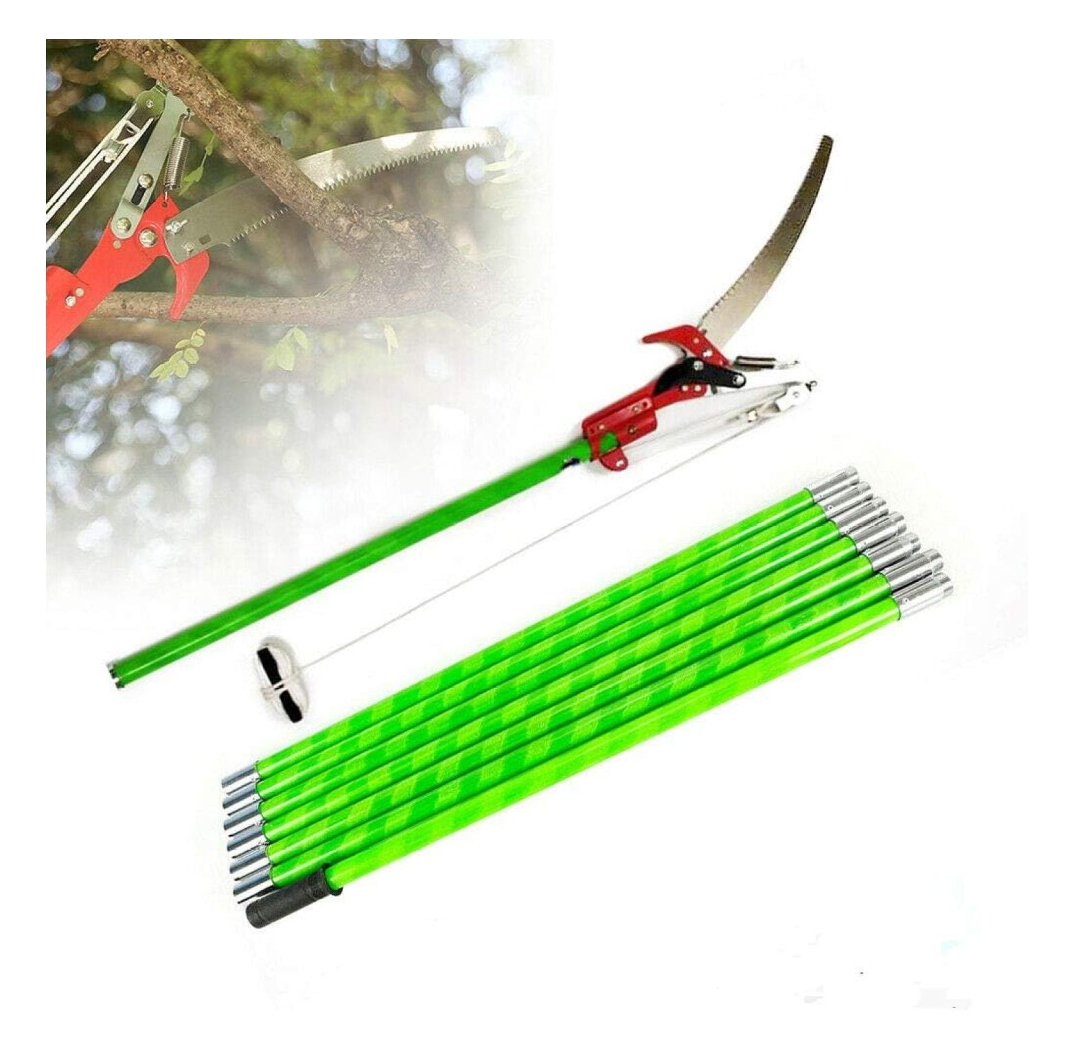 Upgraded 26 Foot Tree Pole Pruner Steel Saw Garden Extendable Length Cut Tools Loppers Pro Hand Saws Equipment US Stock