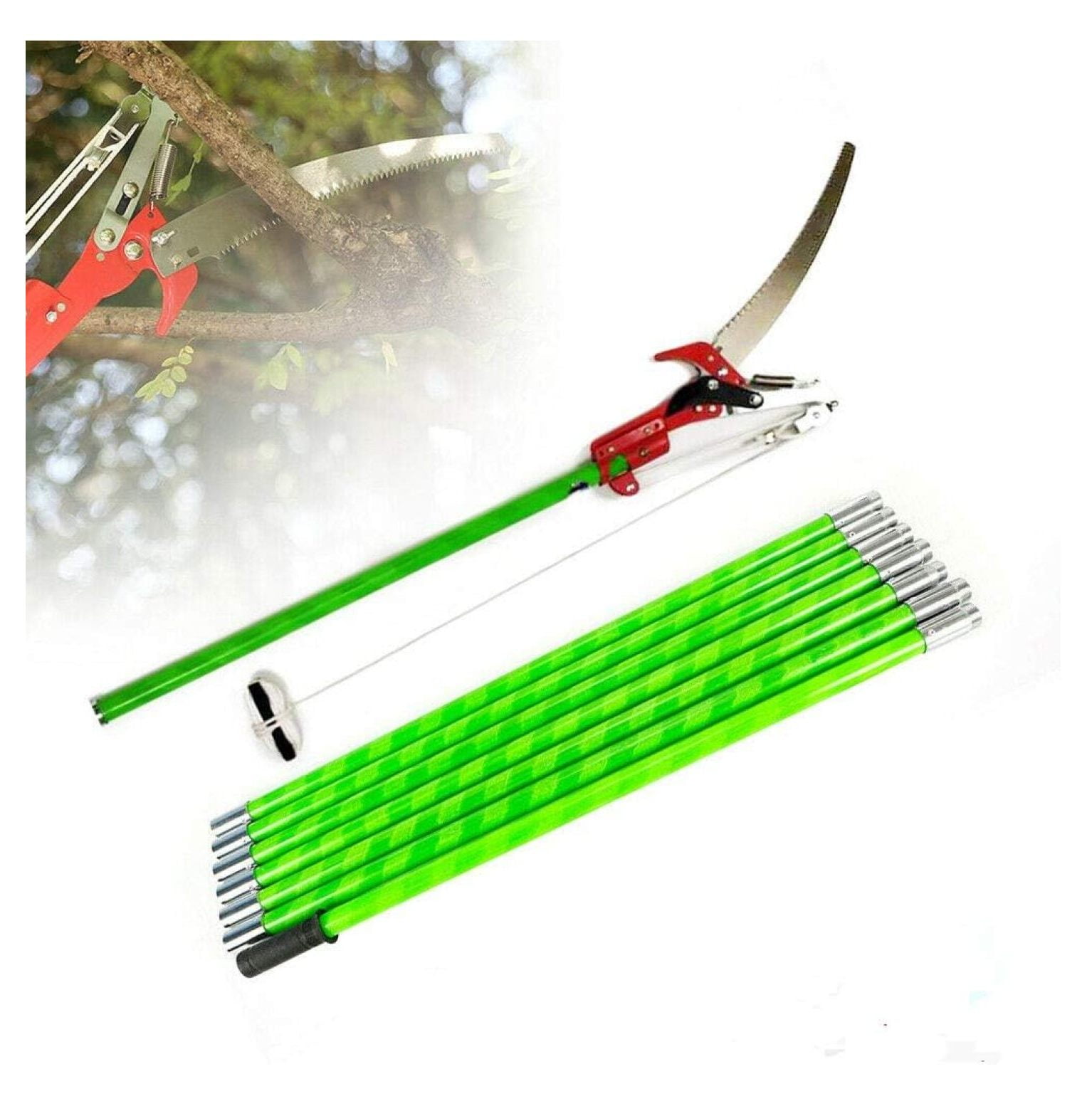 Upgraded 26 Foot Tree Pole Pruner Steel Saw Garden Extendable Length Cut Tools Loppers Pro Hand Saws Equipment US Stock