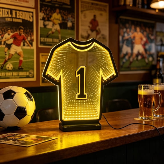 Upgraded 2D Acrylic Sport Sign Light, 2D LED Infinity Mirror Night Light with Endless Stadium Tunnel Effect, USB Powered 2D LED Lights for Man Cave & Game Room Decor 10"