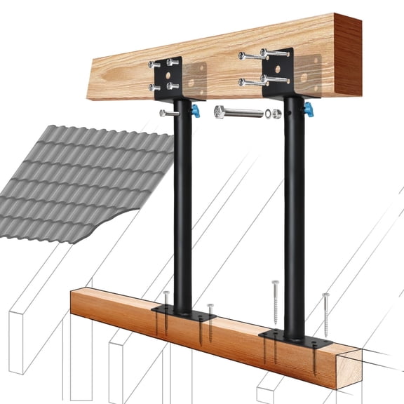 Upgraded 2Pack 3.6" 304 Saddle Stainless Steel Roof Riser for Patio Pergola,Heavy-Duty 18-1/4 Inches High,Pergola Roofs Riser Beam Brackets,Adjustable Roof Riser Hardware(Enhanced)