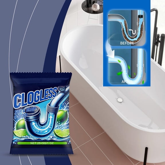 Upgraded 2pc Powerful Drain Cleaner To Dissolve Clogging Dredge Cleaning Drains Household Pipe Unclogging Powder Avoid Prolonged Use Effective Solution For Kitchen And Bathroom Maintenance K