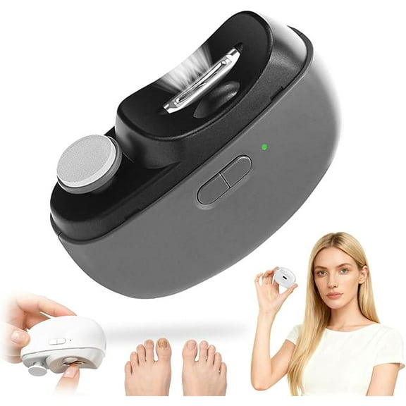 Upgraded 3 in 1 Automatic Nail Clippers with LED Light, Automatic Nail Trimmer for Adults and Seniors, Built-in Nail Chip Collector, Anti-Splash Nail Debris, Black