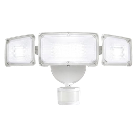 Upgraded 3 Head LED Security Lights with Sensor, 40W, 3800LM, Security Light, 5000k, ETL Water Resistant, Detected Flood Light for Garage, Yard, Porch (White)