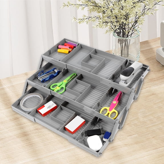 Upgraded 3 Tier Drawer Organizer, Smart Drawer Organizer Multi Level Expandable Desk Organizer for Makeup, Jewelry, Kitchen Office Supplies