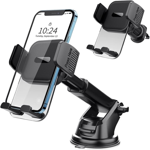Upgraded 3-in-1 Car Phone Holder Mount,Phone Mount for Car Dashboard Air Vent Windshield,iPhone car Mount for All Smartphones & Car Models