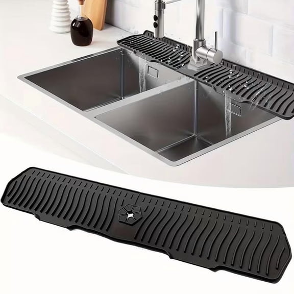 Upgraded 30-Inch Silicone Sink Splash Guard - Non-Slip Faucet Protector for Kitchen & Bathroom