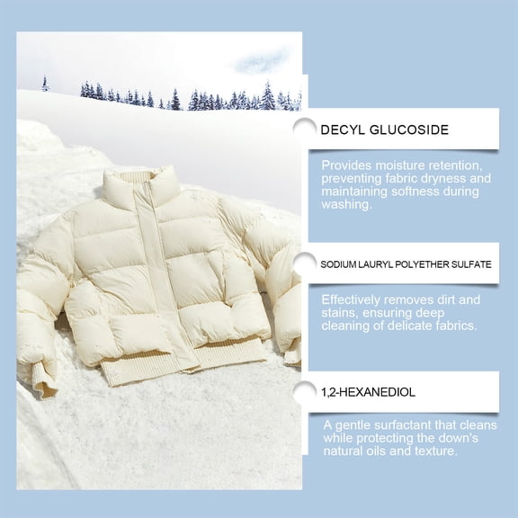 Upgraded 300ml Down Jacket Light-Weight Detergent Gentle Surfaces Cleaner For Machines And Hand Wash Removes Stains And Odors K