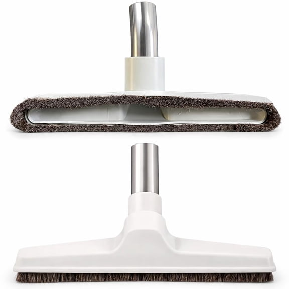 Upgraded 32 mm (1.25, or 1 1/4") Horse Hair Vacuum Floor Brush Attachment, 10 Wide Hard-Floor Head with Metal Neck, Compatible with Eureka Canister & Upright Vacuums and All 1-1/4 Universal Wands