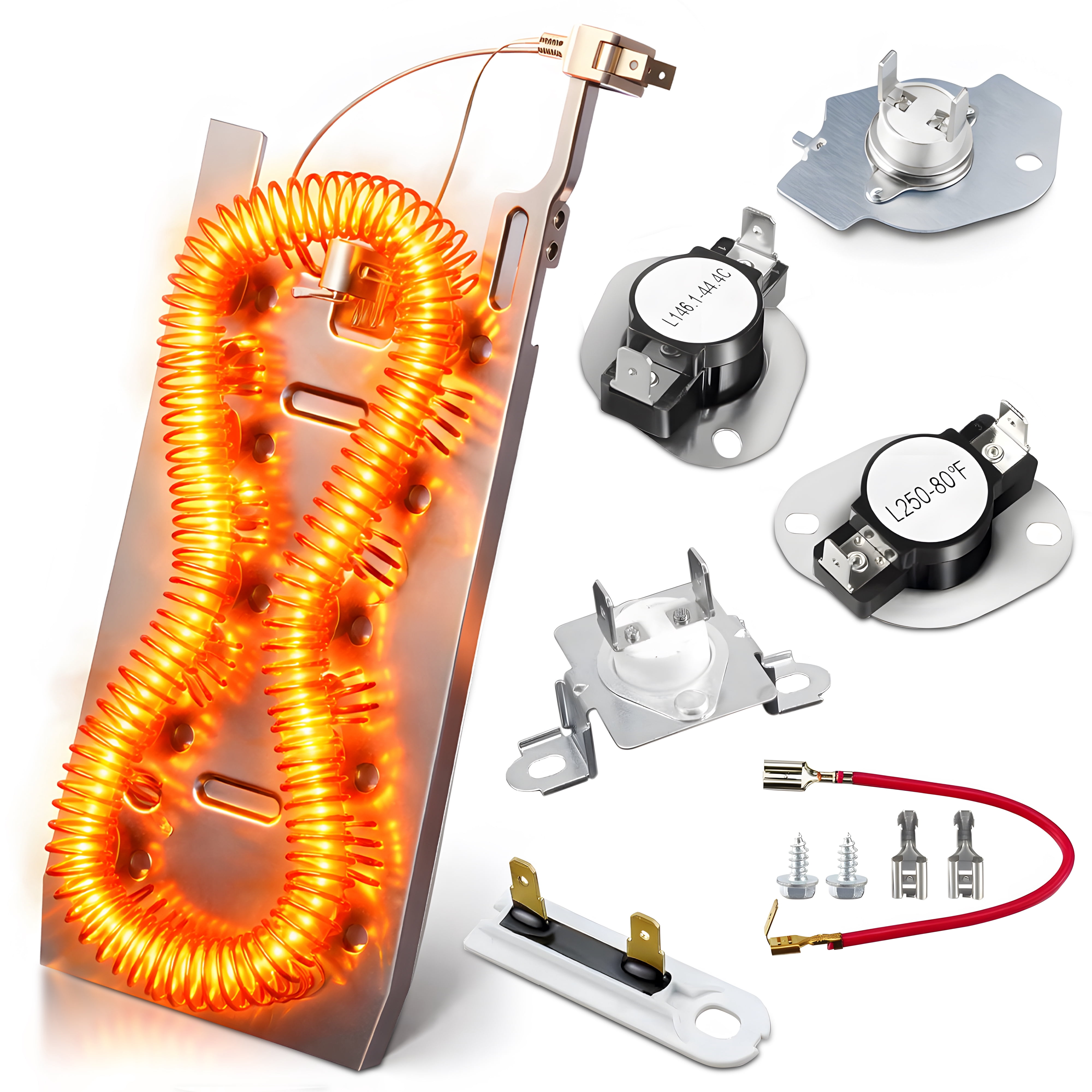 Upgraded 3387747 Dryer Heating Element for Whirlpool Kenmore Maytag Dryer, WP3387747 W11344457 W11045584 Dryer Heater Heating Element with 3392519 279816 279973 Thermal Fuse Kit for Whirlpool Dryers