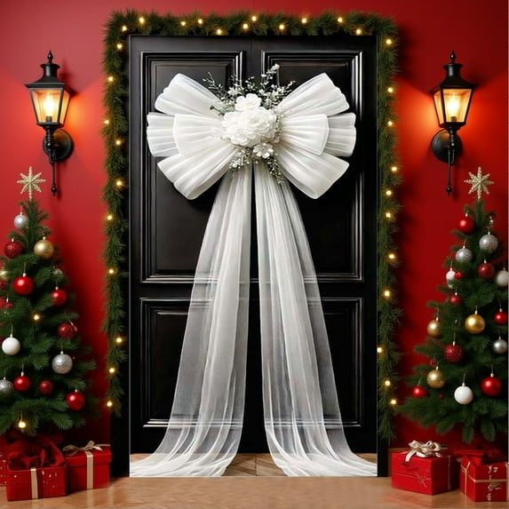 Upgraded 35 X 71 Inch Christmas Door Cover Christmas Door Curtain Christmas Day Door And Wall Decoration Festival Party Decoration A