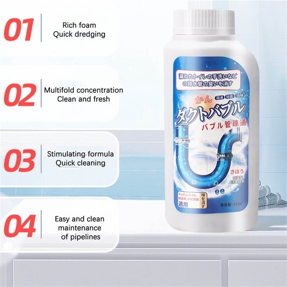Upgraded 350g Fast Foam Toilet Cleaner Pipe Clearing Agent Foam Cleaner W