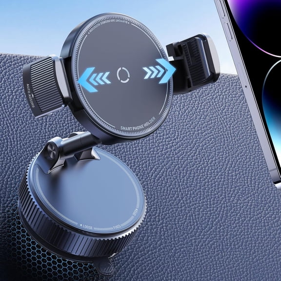 Upgraded 360 Nano Gel Vacuum Phone Holder for Dashboard Reinforced Suction Cup (Ultra-Strong Suction), Cell Phone Holders for Your Car/Gym/Mirror Car Phone Mount for iPhone & Android Phones