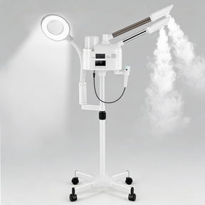 4 in 1 Hot/Cold Facial Steamer 5x LED Magnifying Lamp Portable Face Spa for Deep Cleansing,Moisturizing,Unclog Pores Personal Beauty Skin Care Machine(White)