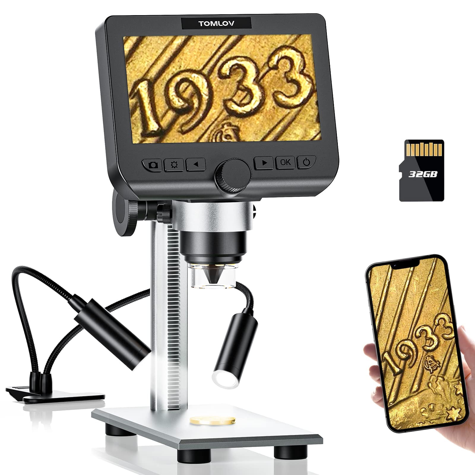 TOMLOV Wireless Digital WiFi Microscope 50X-1000X Portable USB Trichome  Mini Coin Microscope Camera Magnifier for Ipad Phone/PC - AliExpress
