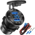 thumbnail image 1 of Upgraded 4 Port 12V USB Outlet Aluminum Charger, 78W Dual PD & QC Multiple USB Port for Car, USB C Cigarette Lighter Replacement 12 Volt Socket with Voltmeter Waterproof for Marine Boat Motorcycle RV, 1 of 4