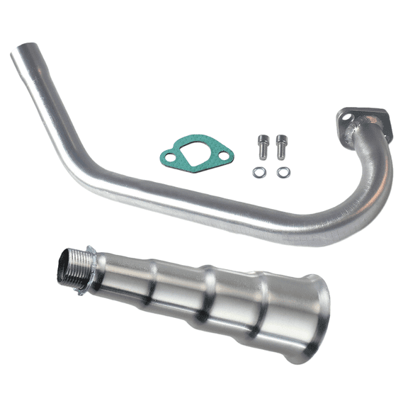 Upgraded 4 Stage Exhaust Header Pipe Silver,For Predator 212cc 196cc Go Kart& Mini Bike, For Coleman Powersports CT200U,CT200U-EX,BT200X, For Honda GX160,GX200