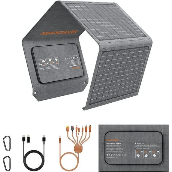 36W Portable Solar Panel Foldable Sun Power Charger With 2