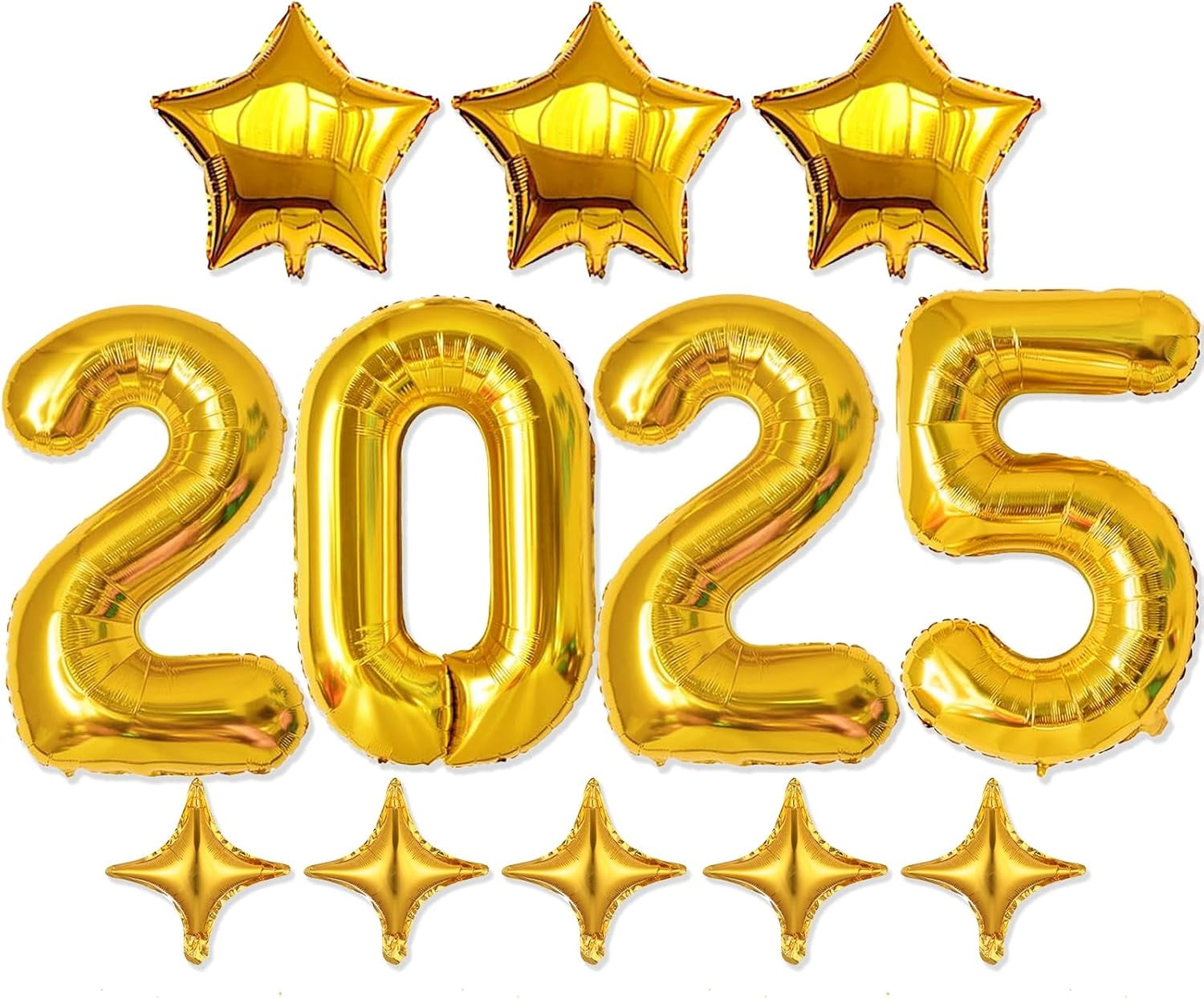 Upgraded, 42in Large 2025 Balloons Numbers, with 8pcs Star Balloon and ...