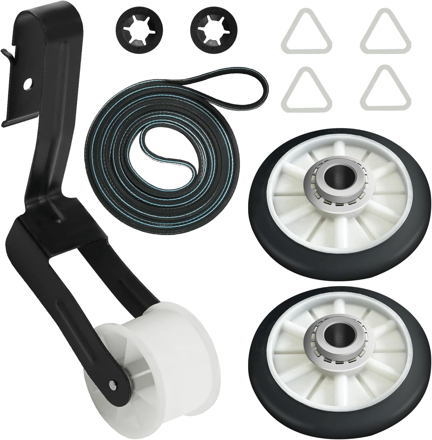 【Upgraded】4392065 Dryer Repair Kit with 341241 Belt, 349241T Drum Roller for WED4815EW1 NED4655EW1 NGD4655EW2 NED4600YQ1 NED4500VQ2 NED4655EW0 NED4600YQ0. Replaces PS373087