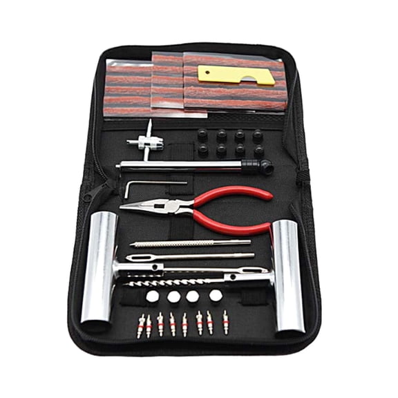 Upgraded 46pcs/set Tire Repair Solution Portable & Tire Puncture Repair Kit Tire Maintenance Tool Set for Car