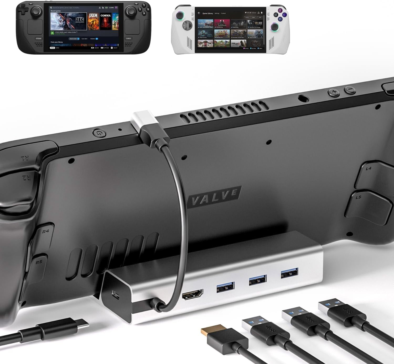 Upgraded 4K@60Hz TV Docking Station for Valve Steam Deck Dock, 5 in 1 Steam  Deck Dock Hub Stand with HDMI 2.0,