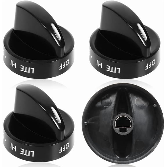 Upgraded 4Pcs 316442501 Ran Surface Control Knob Black, Burner Knob Fit for , Kenmore, Sears Gas Rans - Replaces 1170795, AP3906091, PS1152491