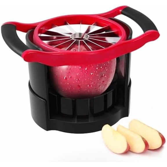 [Upgraded]  5.12 Inch Large Apple Slicer, Cut 16 Thin Slices All the Way Through, HEAVY - DUTY Stainless Steel Apple Corer & Slicer for Fruits & Vegetables - Dishwasher Safe