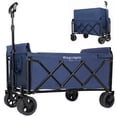 thumbnail image 1 of Upgraded 5*2" Wide Wheels-Expandable Dual-Layer Utility Wagon with 100% Extra Space, 220lbs Capacity Grocery Cart for Camping, Shopping, Sports, Gardening, Fishing, Dark Blue, 1 of 11