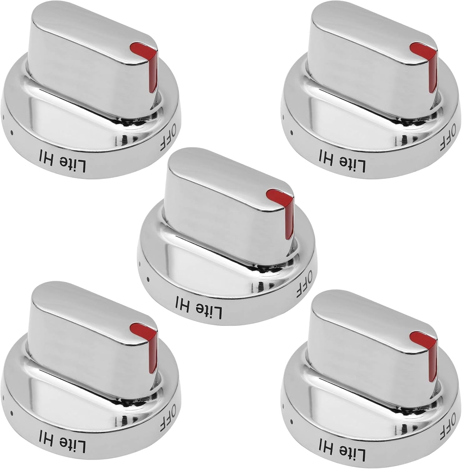 Upgraded 5-Pack DG64-00472A / DG64-00347A Stove Knobs for Samsung Gas Range Oven-Compatible with FX510BGS,FX710BGS,NX58F5500SS,NX58F5300SS-Replaces DG64-00473A,DG64-00347B,AP5949480,PS10058981