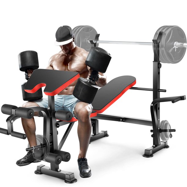 Upgraded 5in1 Adjustable Weight Bench 600lbs Capacity Foldable