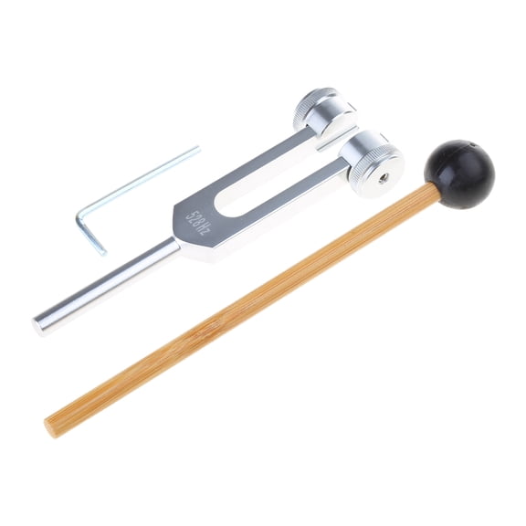 Upgraded 528 Hz Tuning Fork with Silicone Hammer Repair Tool Used for DNA Repair