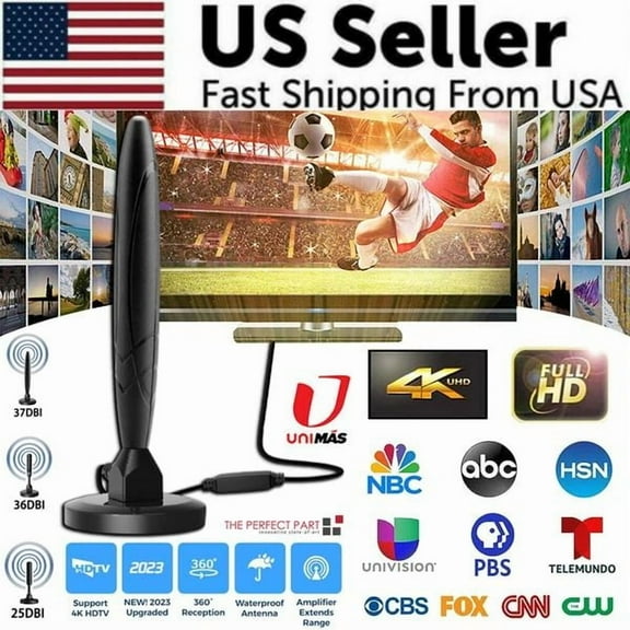 Upgraded 5600 Mile TV Antenna - Amplified HD Digital Indoor Antenna for Crystal-Clear 4K 1080P Channels, Long-Range Reception Booster for Smart TVs