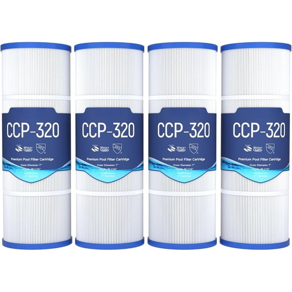 Upgraded 5oz CCP320 Pool Filter Cartridges, Compatible with Pentair Clean & Clear Plus 320 (#160340), Replaces OEM 178580, R173573, Pleatco PCC80, 4-Pack, 320 Sq.Ft Total, Premium Media