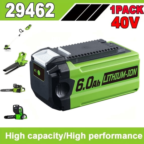 Upgraded 6.0Ah 40 Volt Battery Replacement for Greenworks 40v Battery ...