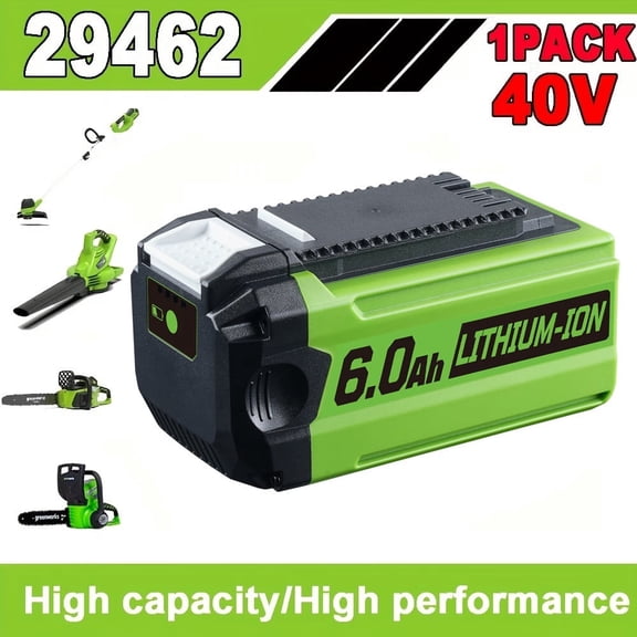 Upgraded 6.0Ah 40 Volt Battery Replacement for Greenworks 40v Battery Compatible with GreenWorks 40V Li-ion GMAX Power Tools 29472 25312 25322 20642 22272 27062 21242