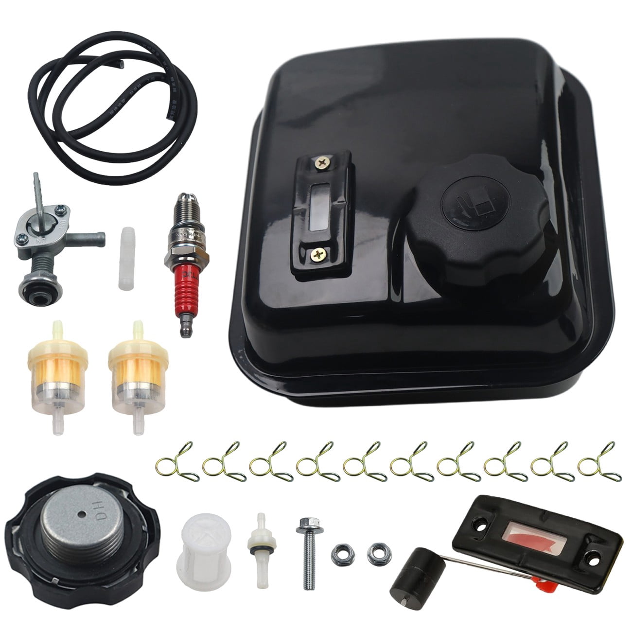 Upgraded 6.6L Gas Fuel Tank, Replacement for Coleman BT200X, KT196, Baja Warrior, MB200, 196cc/200cc Mini Bikes, Heavy-Duty Fuel Tank with Mounting Brackets & Hardware, Direct Fit, Easy Installation