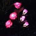 thumbnail image 1 of [Upgraded 6 Flowers] Solar Powered Decorative Rose Garden Stake Lights Waterproof Realistic Artificial Flowers for Outdoor Flower Bed Patio Yard Pathway Memorial Cemetery Grave Decorations 2pack Pink, 1 of 15