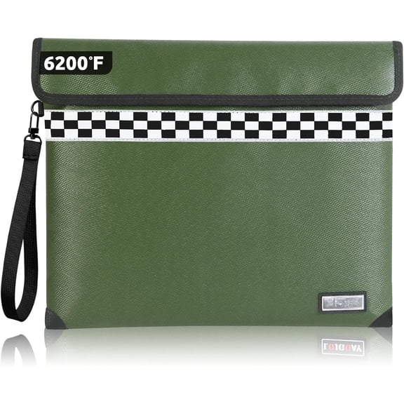 Upgraded 6200?F Fireproof Document Bag with Fireproof Zipper, Fireproof Bag with Reflective Strip/Hand Strap, 9 Layers of Heat Insulated Materials, Fireproof Bag for ,13x11"Fireproof Pouch