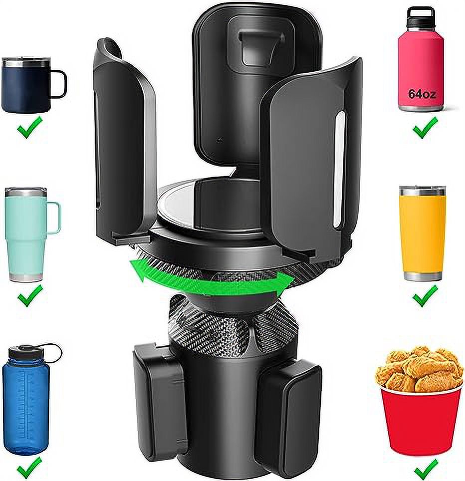 Upgraded 64oz Large Cup Holder Expander for Car, Expandable Cup Holder Adapter with Adjustable
