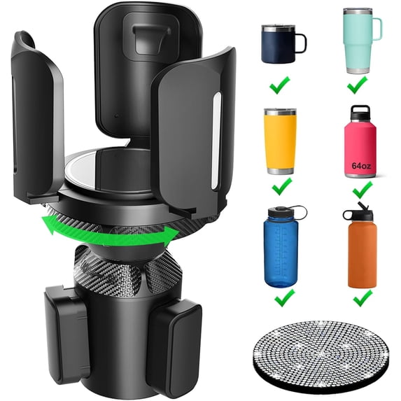 Upgraded 64oz Large Cup Holder Expander with Coaster for Car ...