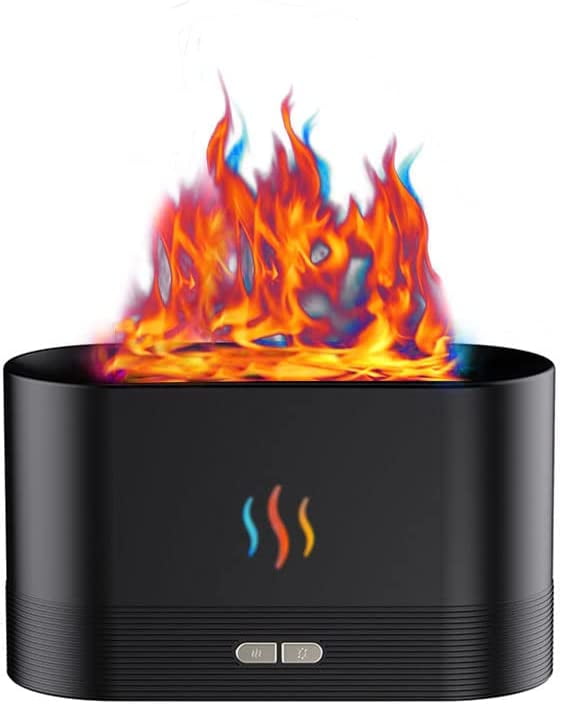 Black Ultrasonic Flame Aroma Diffuser with Auto Shut Off