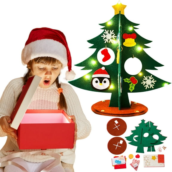 Upgraded 9.5-inch DIY Felts Toddler Christmas Tree Kids' Interactive Christmas Tree With Removable Tree Ornaments M
